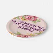 Glücklicher Muttertag mit Blume Pappteller (Schrägansicht)