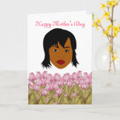 Glücklicher Muttertag mit der afroamerikanischen M Karte (Gelbe Blume)