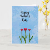 Glücklicher Muttertag mit drei roten Tulipen Karte (Gelbe Blume)