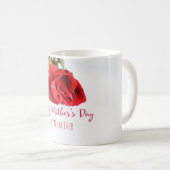 Glücklicher Muttertag mit einer Single-Rote Rose Kaffeetasse (VorderseiteRechts)