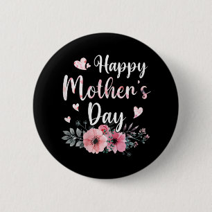 Glücklicher Muttertag mit floraler Mama Mommy Oma Button