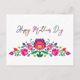Glücklicher Muttertag mit Folklore, benutzerdefini Postkarte