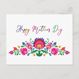 Glücklicher Muttertag mit Folklore, benutzerdefini Postkarte