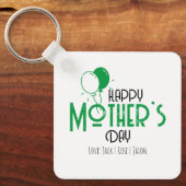 Glücklicher Muttertag mit grünen Balloons Schlüsselanhänger (Vorderseite)