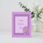 Glücklicher Muttertag mit leichter Lila Blume Postkarte (Stehend Vorderseite)