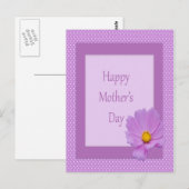 Glücklicher Muttertag mit leichter Lila Blume Postkarte (Vorne/Hinten)