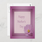 Glücklicher Muttertag mit Lila Blume Postkarte (Vorne/Hinten)