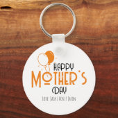 Glücklicher Muttertag mit Orange Balloons Schlüsselanhänger (Vorderseite)