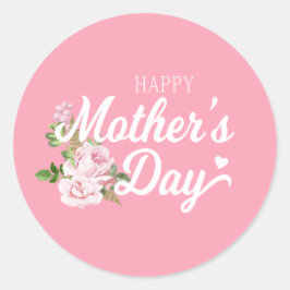 Glücklicher Muttertag mit rosa Rosen | Aufkleber