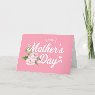 Glücklicher Muttertag mit rosa Rosen Grußkarte Karte