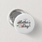 Glücklicher Muttertag mit rosa Rosen | Schaltfläch Button (Vorne & Hinten)