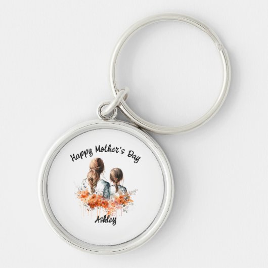 Glücklicher Muttertag mit Tochter Schlüsselanhänger (Vorne)