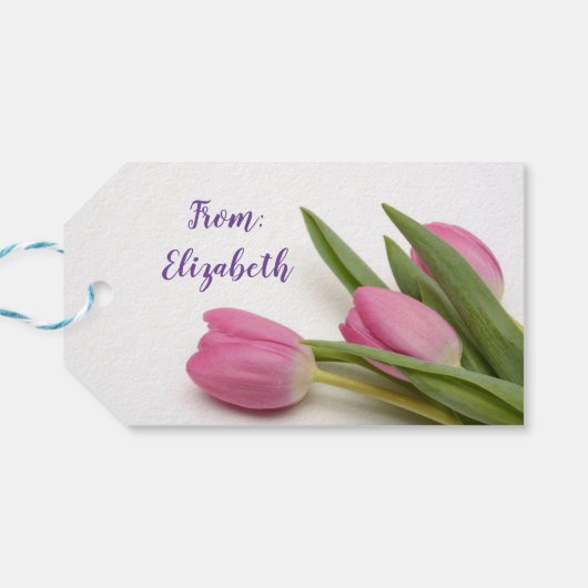 Glücklicher Muttertag mit Tulips Geschenkanhänger (Rückseite Horizontal)