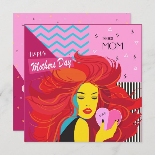  Glücklicher Muttertag! Modernes Design & Wunschte Einladung (Vorne/Hinten)