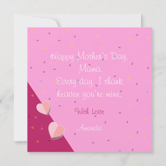  Glücklicher Muttertag! Modernes Design & Wunschte Einladung (Rückseite)