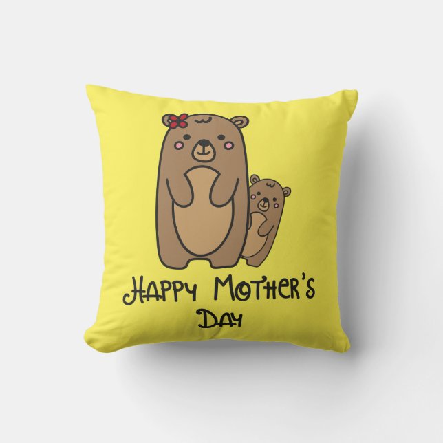 Glücklicher Muttertag, Mutterbär Kissen (Vorderseite)