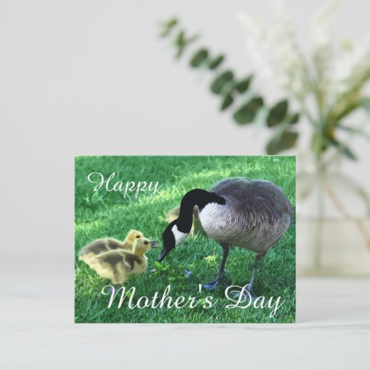 Glücklicher Muttertag - Muttergoose Postkarte (Stehend Vorderseite)