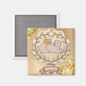 Glücklicher Muttertag Niedlich Spaß Bären und Cup Magnet (Vorderseite/Rückseite)