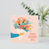 Glücklicher Muttertag // Niedliche Blütenleere Karte (Stehend Vorderseite)