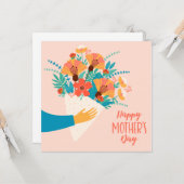 Glücklicher Muttertag // Niedliche Blütenleere Karte (Vorderseite/Rückseite Beispiel)