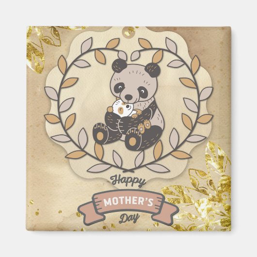 Glücklicher Muttertag Niedlicher Spaß Panda Bär Magnet (Vorne)