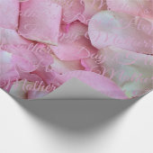 Glücklicher Muttertag oder Ihr Text rosa Rosenblät Geschenkpapier (Ecke)