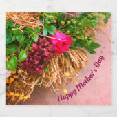 Glücklicher Muttertag, Personalisiert Schaumweinetikett (Einzelnes Label)