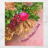 Glücklicher Muttertag, Personalisiert Weinetikett (Einzelnes Label)