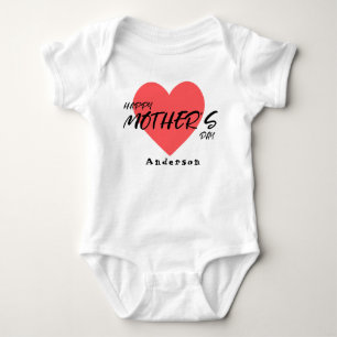 Glücklicher Muttertag Personalisierter Name Niedli Baby Strampler
