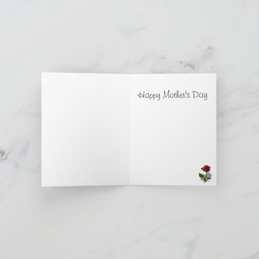 Glücklicher Muttertag - Rote Rose Karte (Innenseite)