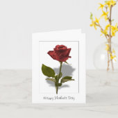 Glücklicher Muttertag - Rote Rose Karte (Gelbe Blume)