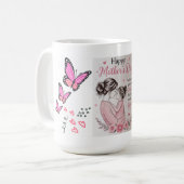 Glücklicher Muttertag Schmetterling Tasse (Vorderseite Links)
