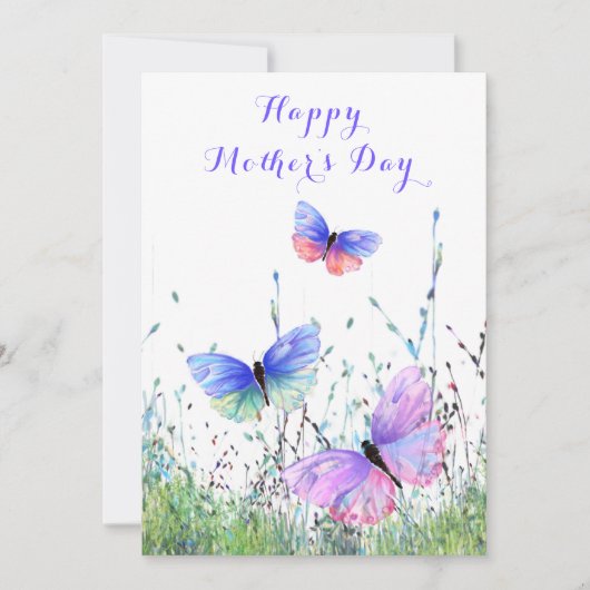 Glücklicher Muttertag - Schmetterlinge fliegende F (Vorderseite)