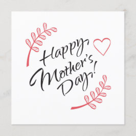 Glücklicher Muttertag Schöne Blume Kalligrafie Einladung