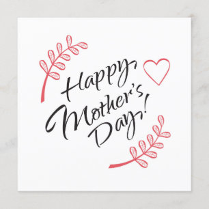 Glücklicher Muttertag Schöne Blume Kalligrafie Einladung