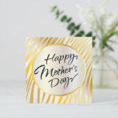 Glücklicher Muttertag Schöne Goldkalligraphie Einladung (Stehend Vorderseite)