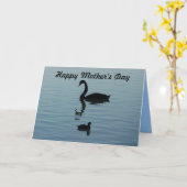 Glücklicher Muttertag - Schwan und Baby Karte (Gelbe Blume)