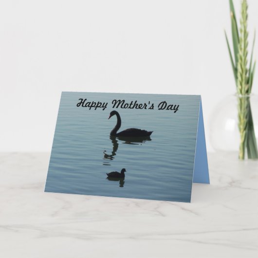 Glücklicher Muttertag - Schwan und Baby Karte (Vorderseite)