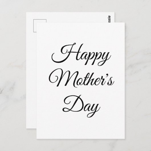 Glücklicher Muttertag, Schwarz-weißer Klassiker Postkarte (Vorne/Hinten)