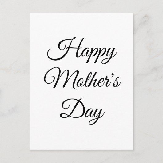 Glücklicher Muttertag, Schwarz-weißer Klassiker Postkarte (Vorderseite)