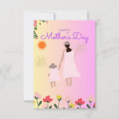 Glücklicher Muttertag Silhouette Karte – Mutter & (Vorderseite)
