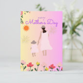 Glücklicher Muttertag Silhouette Karte – Mutter & (Stehend Vorderseite)