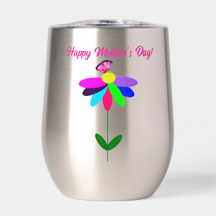Glücklicher Muttertag, stemless Wine Tumbler