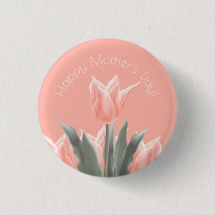 Glücklicher Muttertag! Stilvolle Peach Tulips Blu Button