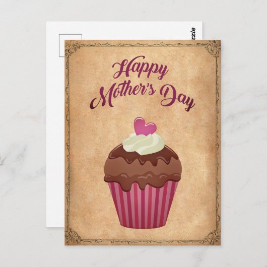 Glücklicher Muttertag Vintag Postkarte (Vorne/Hinten)