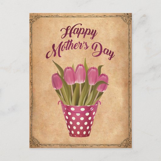 Glücklicher Muttertag Vintag Postkarte (Vorderseite)