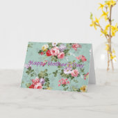 Glücklicher Muttertag - Vintage Blume Karte (Gelbe Blume)