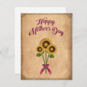 Glücklicher Muttertag Vintage Feiertagskarte (Vorne/Hinten)
