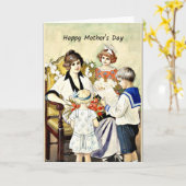 Glücklicher Muttertag, Vintage Illustration Karte (Gelbe Blume)