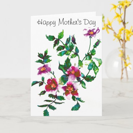 Glücklicher Muttertag - Vintage Rose Karte (Gelbe Blume)